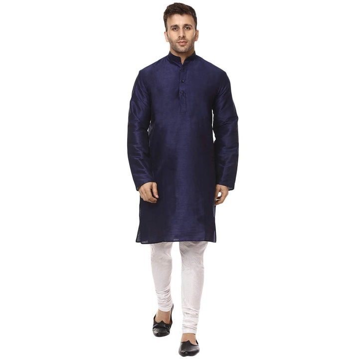 Classic Chinese Collar Kurta Set | Men’s Silk Style for Weddings