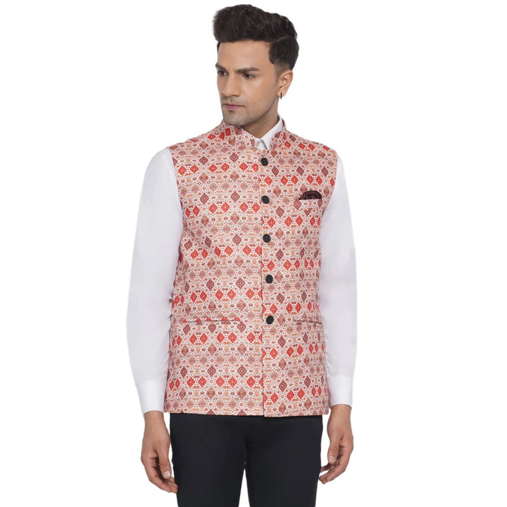 Cotton Nehru Jacket in Beige | Stylish Look for Weddings & Events