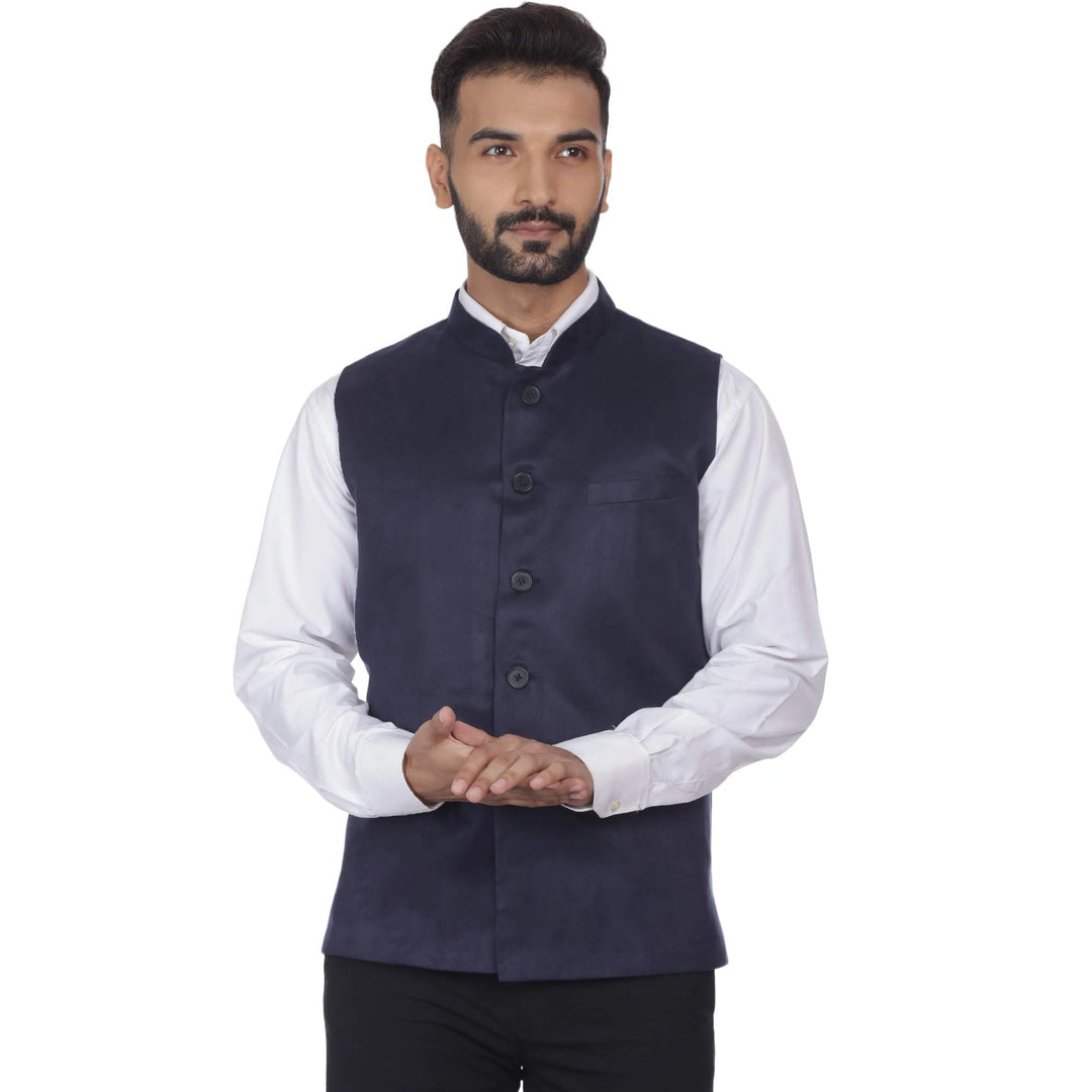 Suede Velvet Nehru Jacket | Festive Essential for Traditional Events