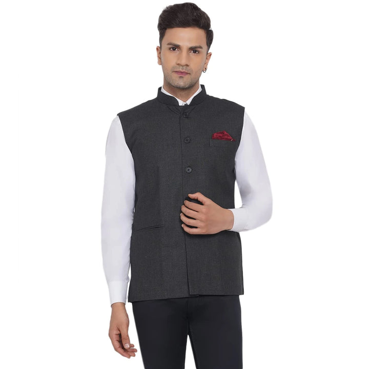 Men's Slub Plain Nehru Jacket | Stylish Casual & Formal Jacket
