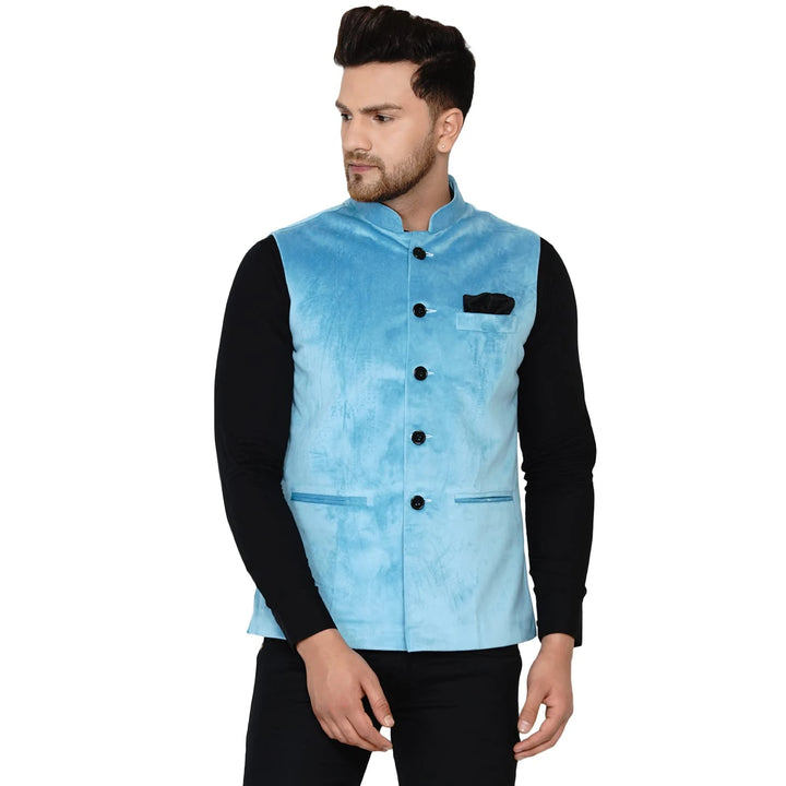 Men’s Classic Velvet Jacket | Solid Nehru Style for Celebrations