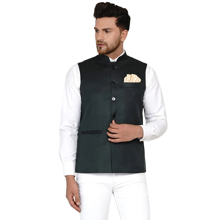 Sophisticated Solid Nehru Jacket | Cotton Blend Comfort