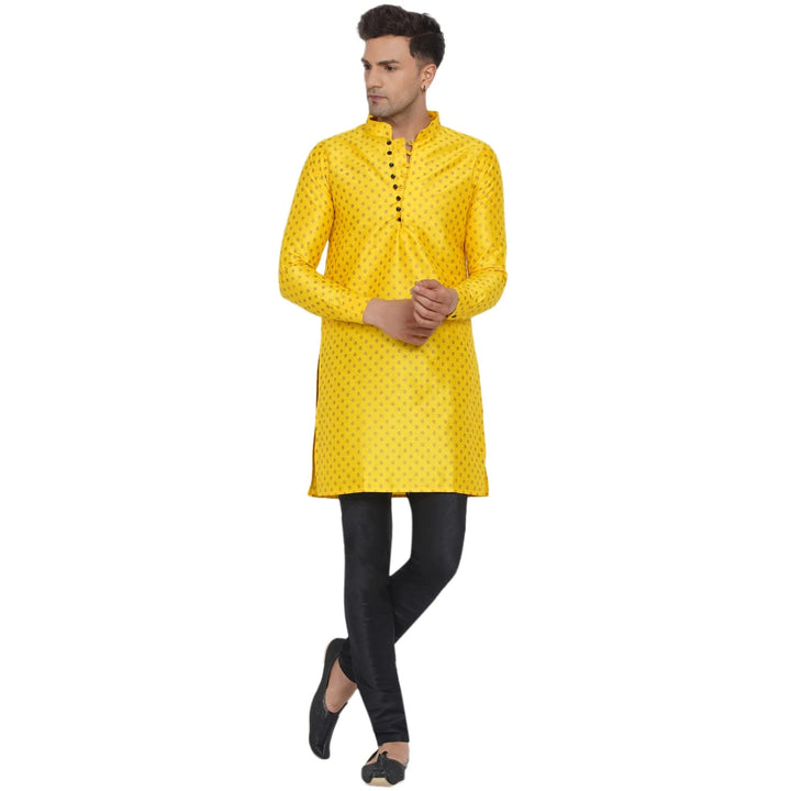 Royal Banarasi Long Kurta for Men | Art Silk Printed Ethnic Wear