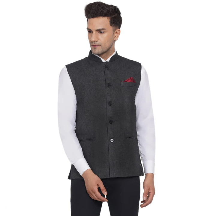 Men's Slub Plain Nehru Jacket | Stylish Casual & Formal Jacket