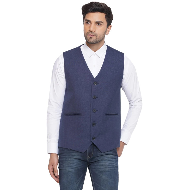 Solid Slub Waistcoat for Men | Formal to Casual Stylish Wear