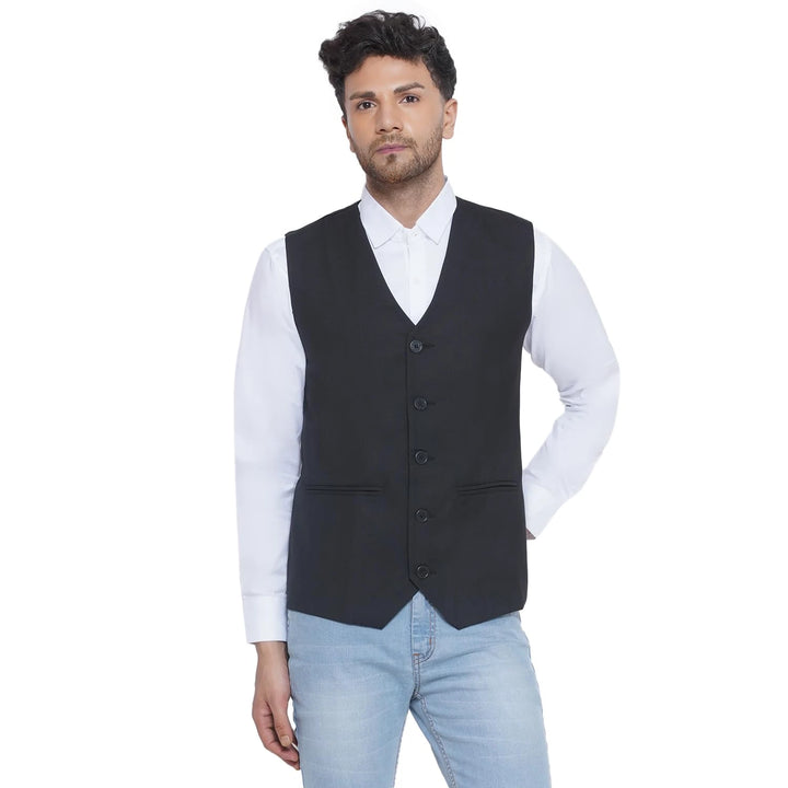 Solid Slub Waistcoat for Men | Formal to Casual Stylish Wear