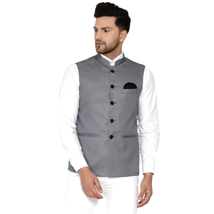 Sophisticated Solid Nehru Jacket | Cotton Blend Comfort