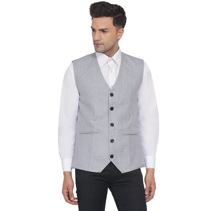 Men's Slub Plain Waistcoat | Perfect for Formal & Casual Wear
