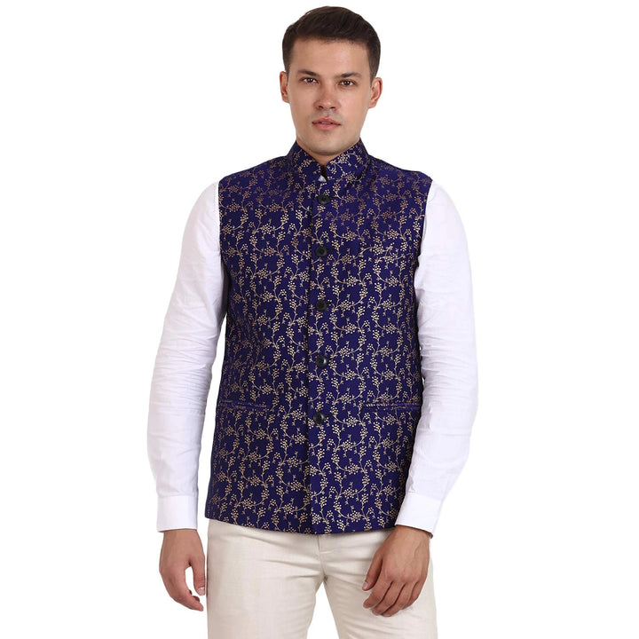 Luxurious Banarasi Style Nehru Jacket | Perfect for Weddings & Events