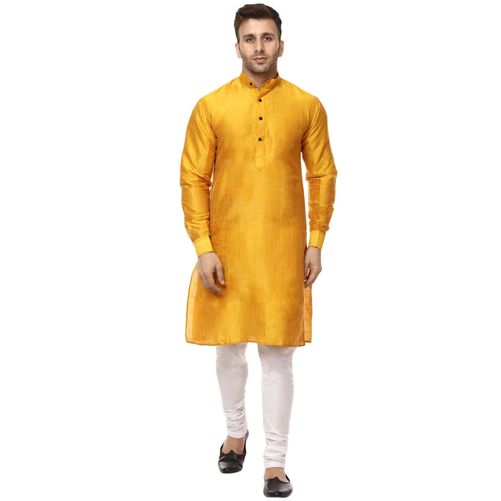 Classic Chinese Collar Kurta Set | Men’s Silk Style for Weddings