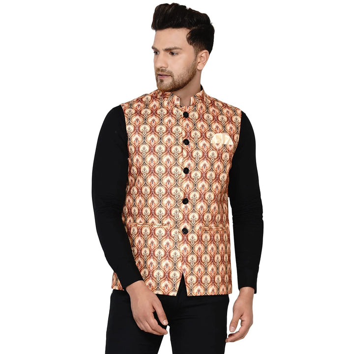 Multicolor Cotton Nehru Jacket for Men | Festive & Party Wear