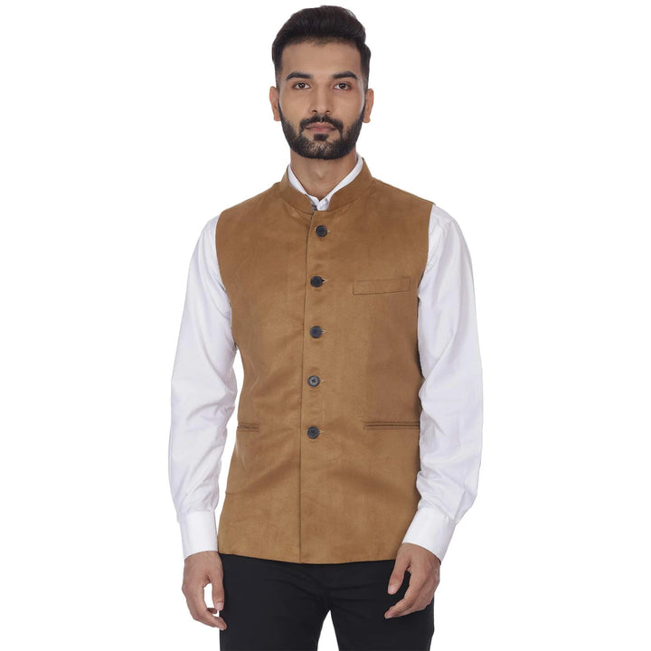 Suede Velvet Nehru Jacket | Festive Essential for Traditional Events