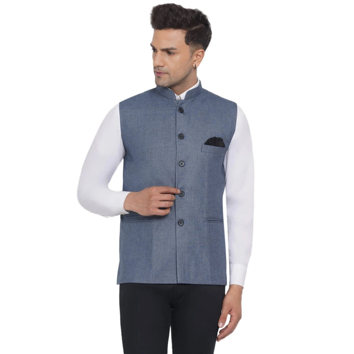 Men's Slub Plain Nehru Jacket | Stylish Casual & Formal Jacket