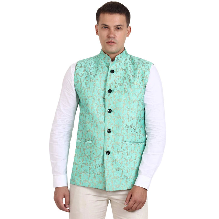 Luxurious Banarasi Style Nehru Jacket | Perfect for Weddings & Events