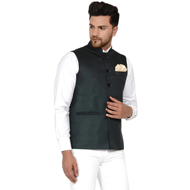 Sophisticated Solid Nehru Jacket | Cotton Blend Comfort