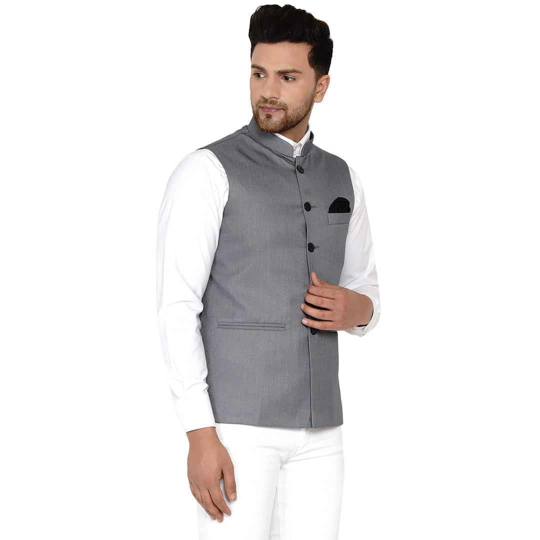 Sophisticated Solid Nehru Jacket | Cotton Blend Comfort