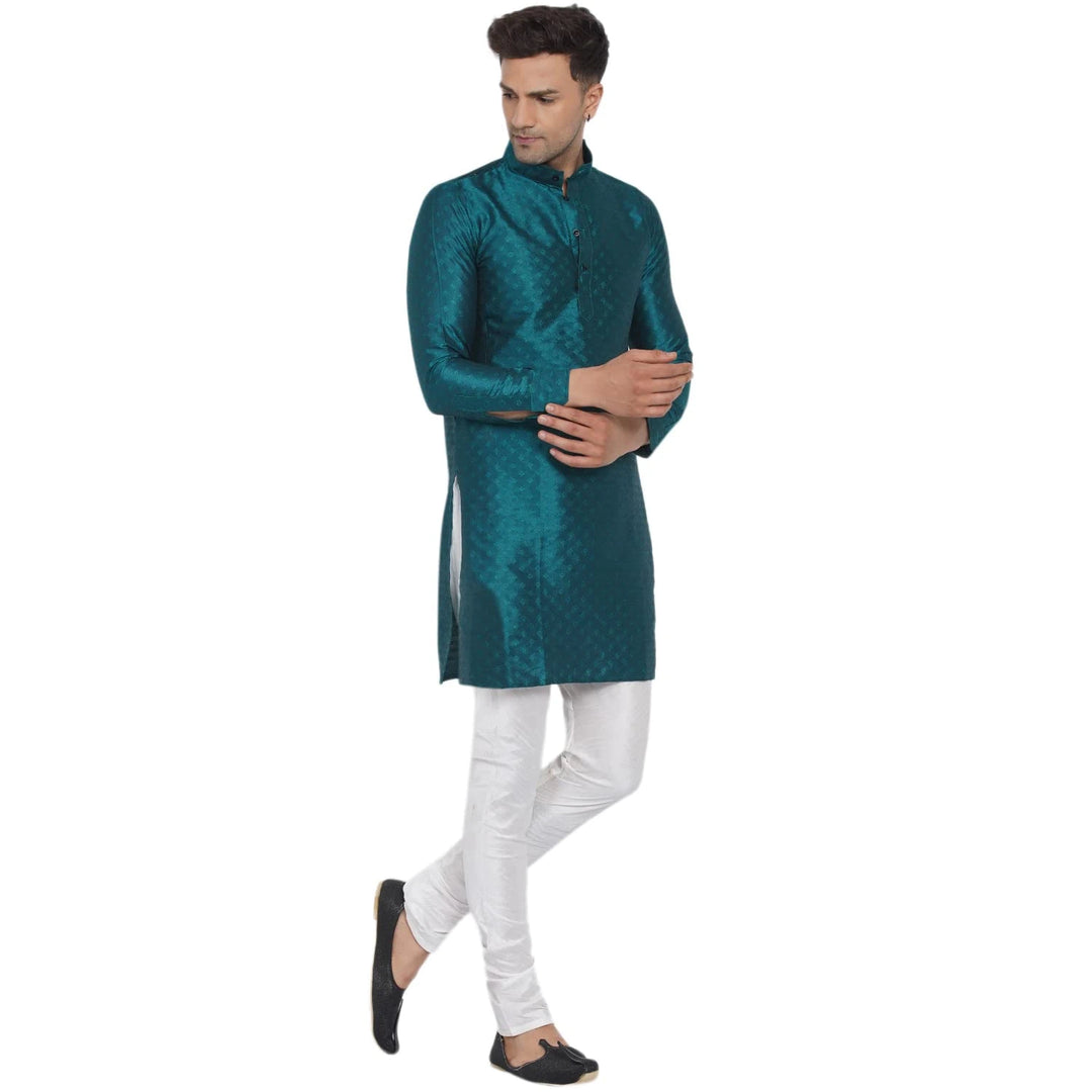 Classy Printed Long Kurta | Men's Jacquard Ethnic Fashion