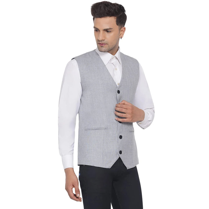 Men's Slub Plain Waistcoat | Perfect for Formal & Casual Wear