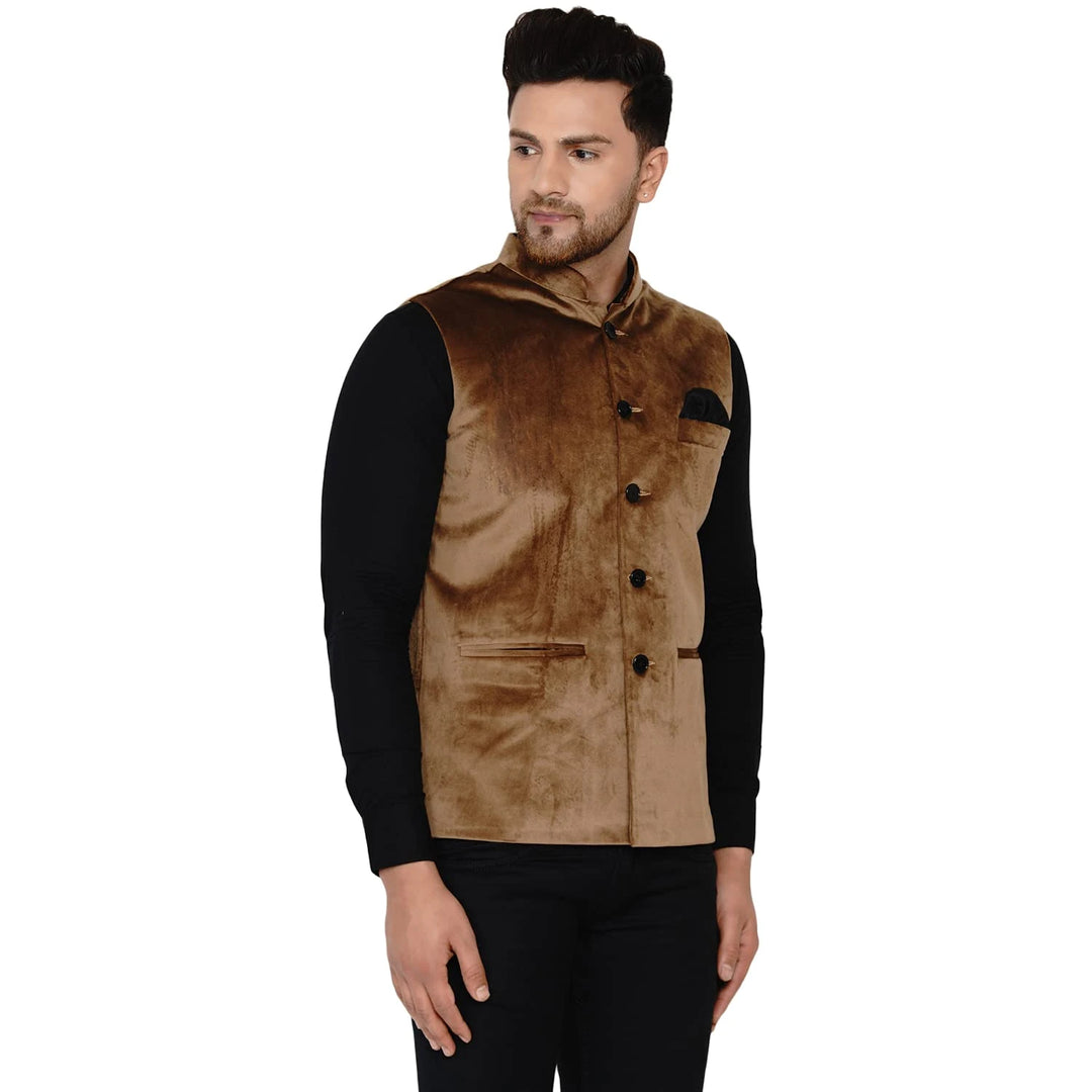 Men’s Classic Velvet Jacket | Solid Nehru Style for Celebrations
