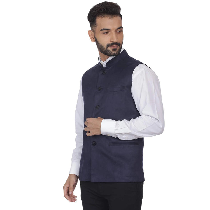 Suede Velvet Nehru Jacket | Festive Essential for Traditional Events