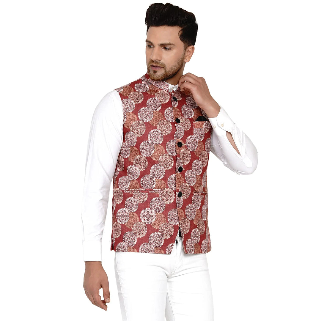 Multicolor Cotton Nehru Jacket for Men | Stylish Ethnic Wear