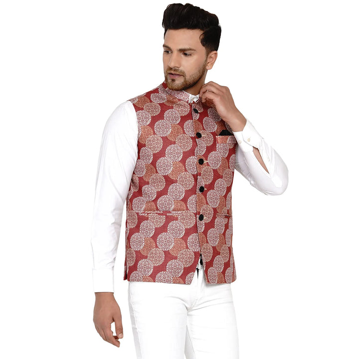 Multicolor Cotton Nehru Jacket for Men | Stylish Ethnic Wear