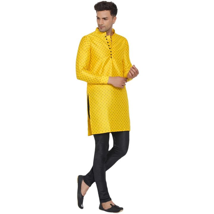 Royal Banarasi Long Kurta for Men | Art Silk Printed Ethnic Wear