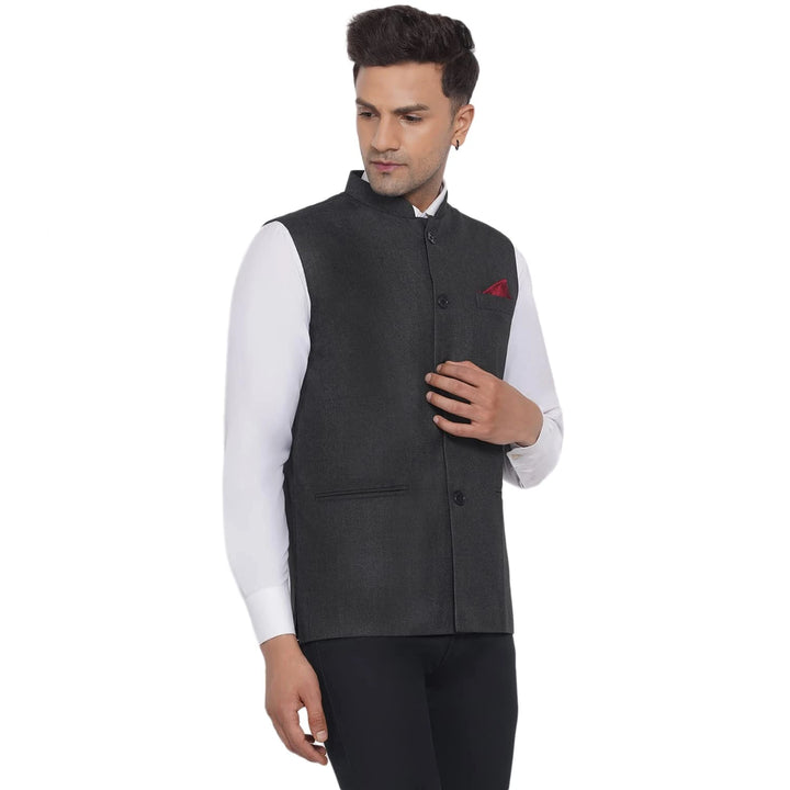 Men's Slub Plain Nehru Jacket | Stylish Casual & Formal Jacket