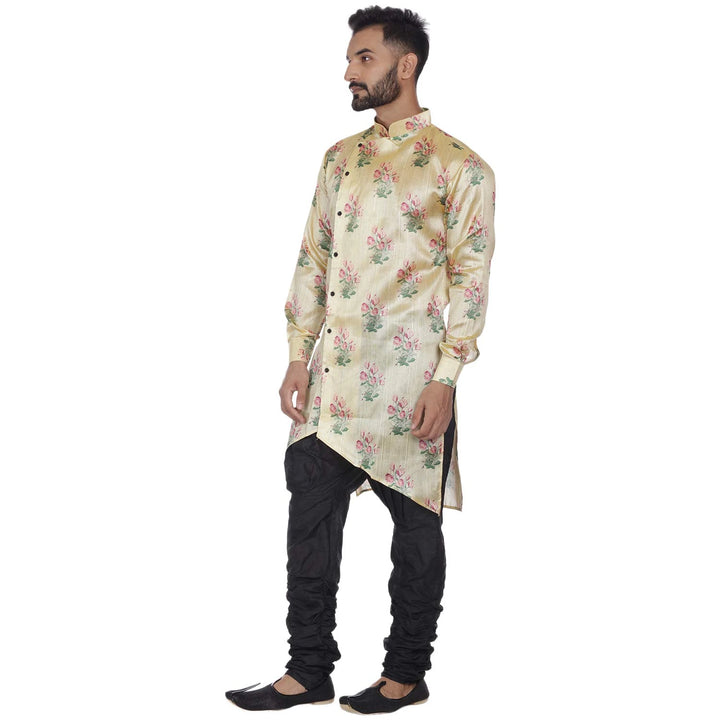 Step Into Tradition | Men's Silk Blend Kurta with Printed Zig Zag Design