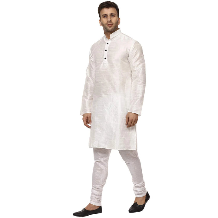 Classic Chinese Collar Kurta Set | Men’s Silk Style for Weddings