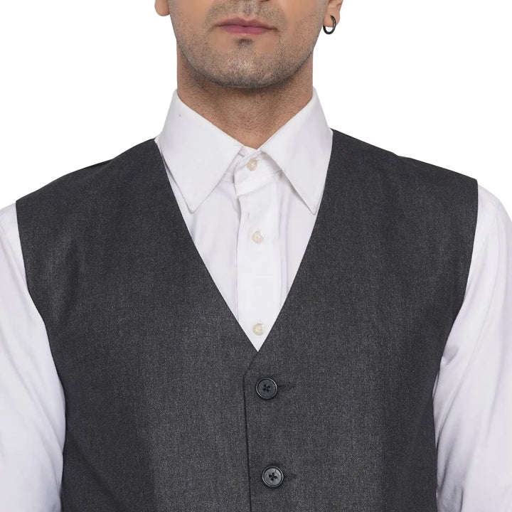Men's Slub Plain Waistcoat | Perfect for Formal & Casual Wear