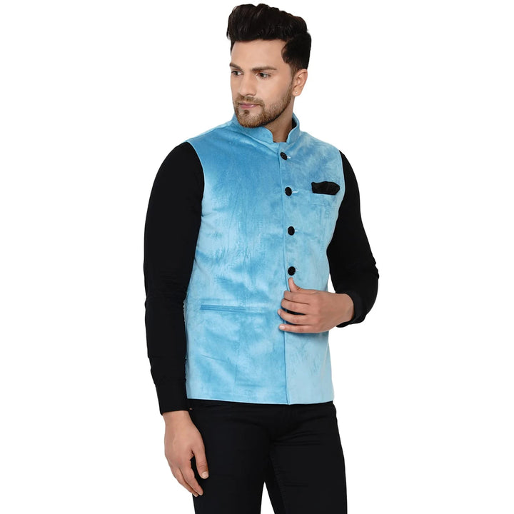 Men’s Classic Velvet Jacket | Solid Nehru Style for Celebrations