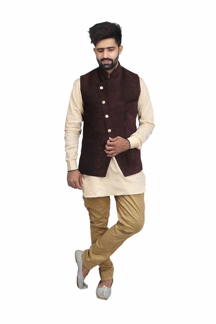 Modern Men’s Festive Nehru Jacket | Corduroy Designer in Cotton Blend