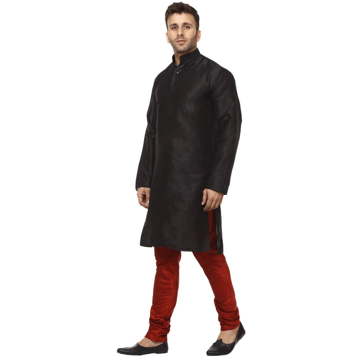 Classic Chinese Collar Kurta Set | Men’s Silk Style for Weddings