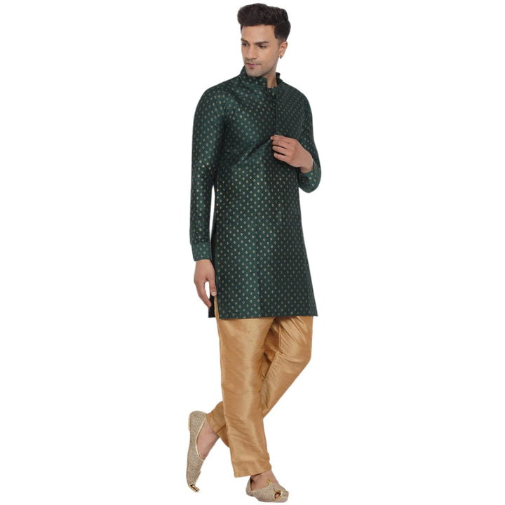 Royal Banarasi Long Kurta for Men | Art Silk Printed Ethnic Wear