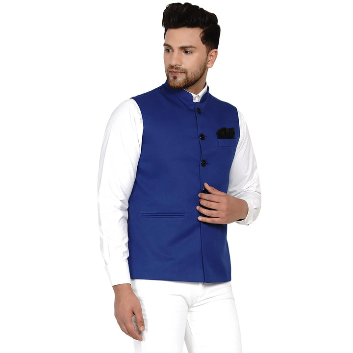 Sophisticated Solid Nehru Jacket | Cotton Blend Comfort