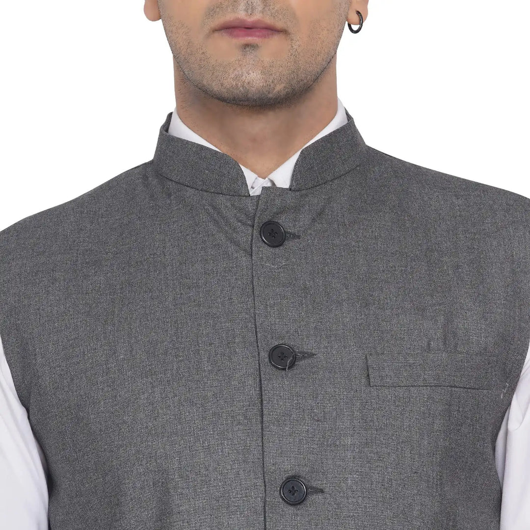 Men's Plain Slub Nehru Jacket | Festive & Formal Looks