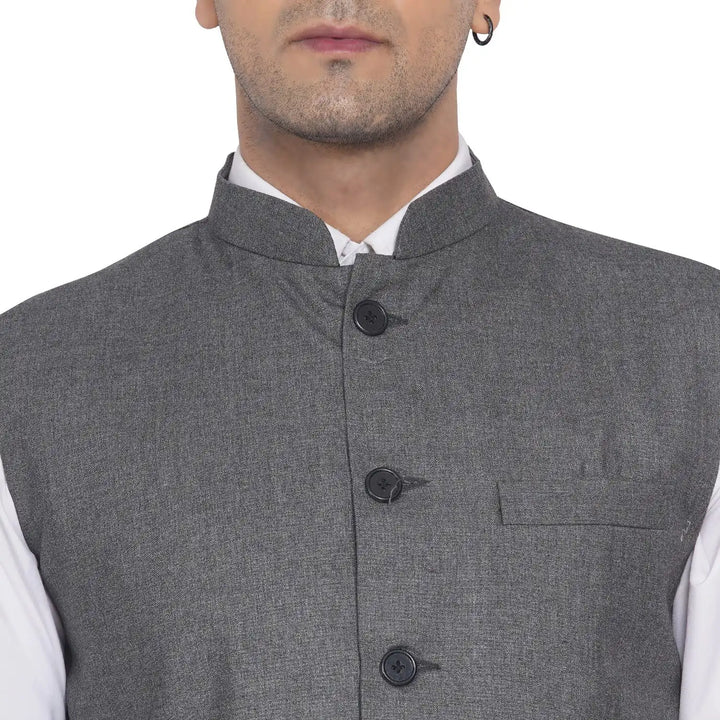 Men's Plain Slub Nehru Jacket | Festive & Formal Looks