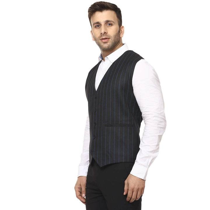 Black Designer Waistcoat for Men | Festive & Casual Wear