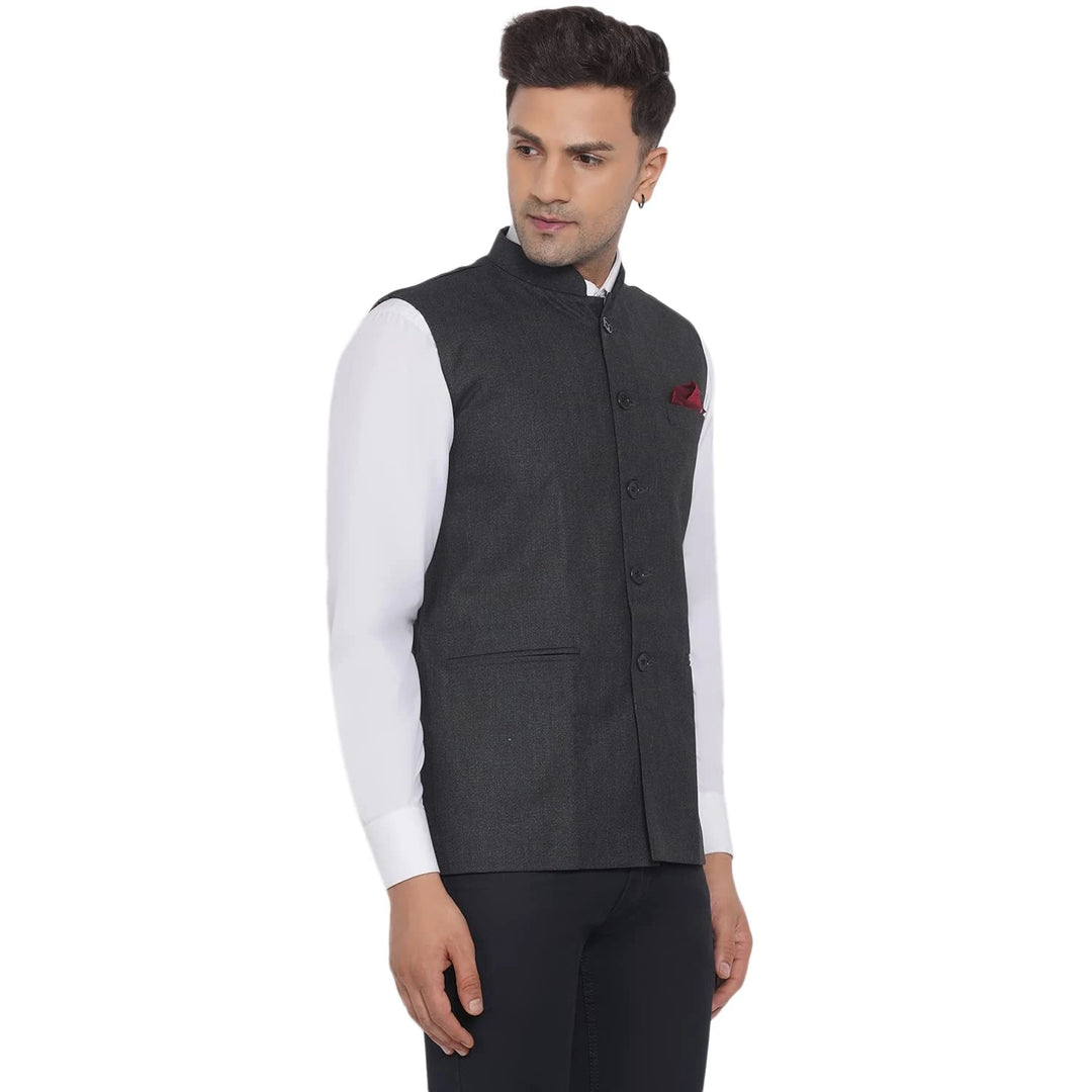 Men's Slub Plain Nehru Jacket | Stylish Casual & Formal Jacket