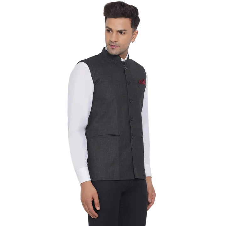 Men's Slub Plain Nehru Jacket | Stylish Casual & Formal Jacket
