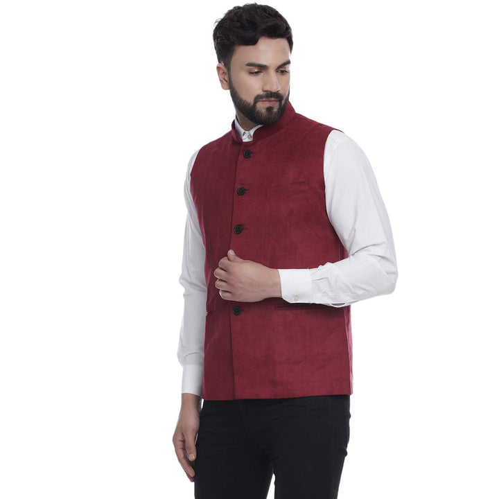 Men’s Elegant Velvet Jacket | Nehru Collar Classy Formal Outfit