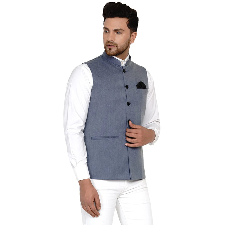 Sophisticated Solid Nehru Jacket | Cotton Blend Comfort