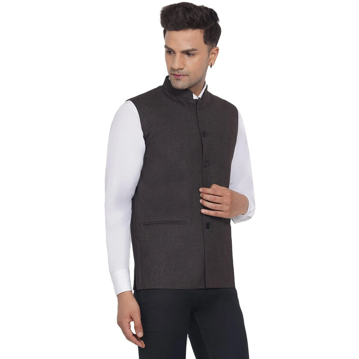 Men's Plain Slub Nehru Jacket | Festive & Formal Looks