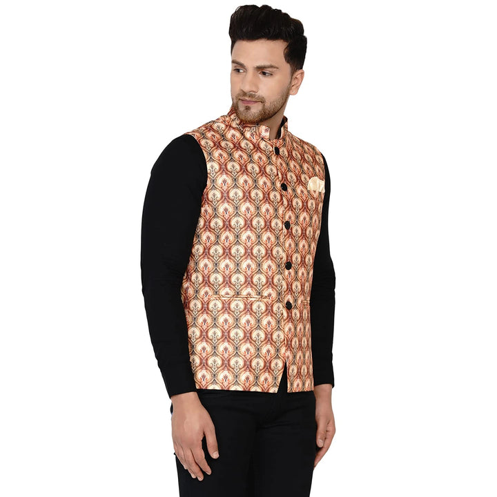 Multicolor Cotton Nehru Jacket for Men | Festive & Party Wear
