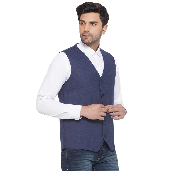 Solid Slub Waistcoat for Men | Formal to Casual Stylish Wear
