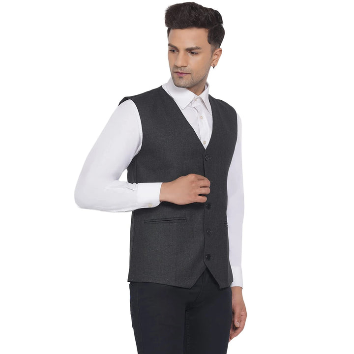 Men's Slub Plain Waistcoat | Perfect for Formal & Casual Wear