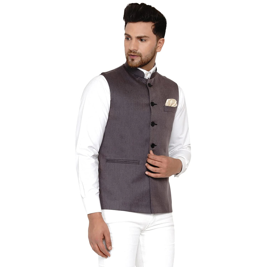 Sophisticated Solid Nehru Jacket | Cotton Blend Comfort