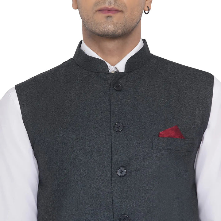 Men's Slub Plain Nehru Jacket | Stylish Casual & Formal Jacket
