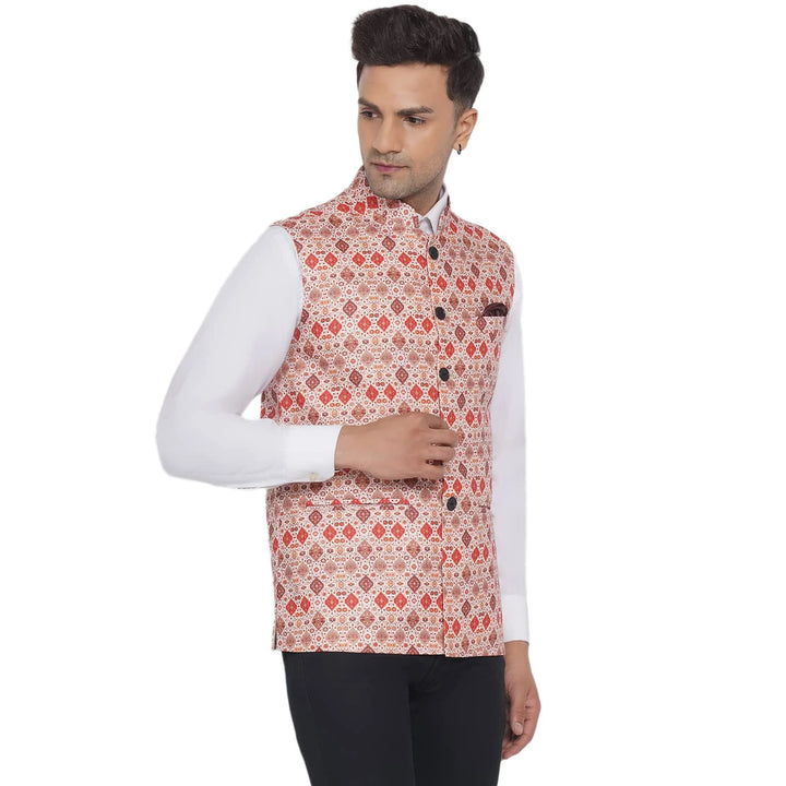 Cotton Nehru Jacket in Beige | Stylish Look for Weddings & Events
